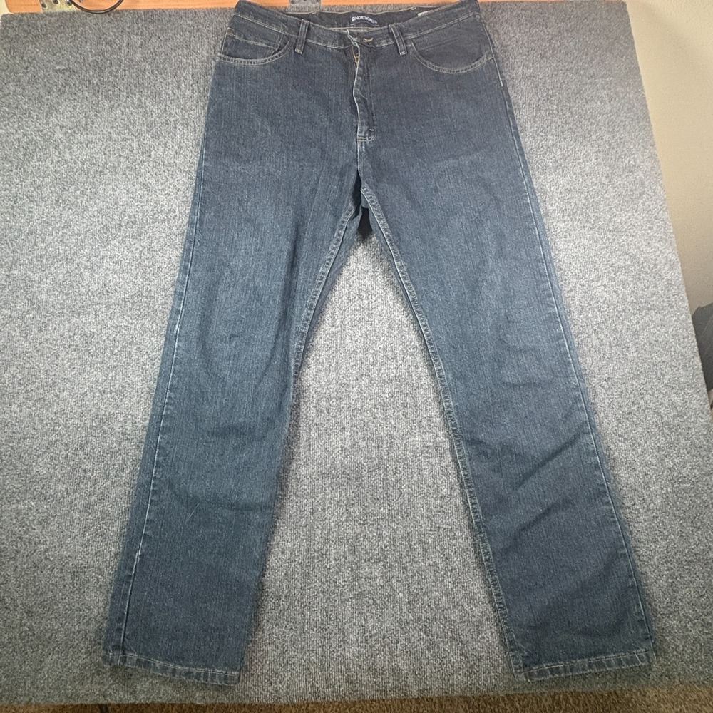 Northcrest Jeans Mens 36x33 Blue Denim Cotton Medium‎ Wash Mid Rise Straight Leg